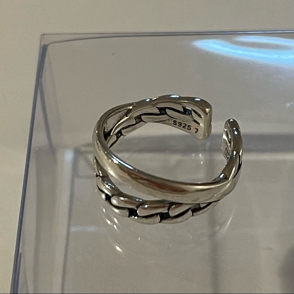 S925 7 sterling silver Adjustable Ring